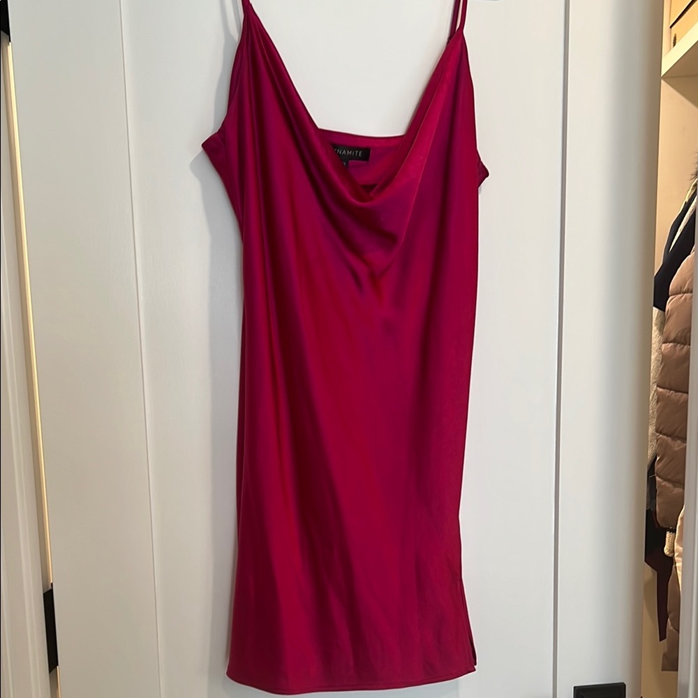 Dynamite Red Camisole Mini Dress with Cowl Neck
